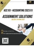 ACC101 Accounting Assignment Solutions 2023 01 