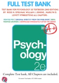 Test Bank For Psychology 2e Textbook (2nd Edition) By  Rose M. Spielman, William J. Jenkins , Marilyn D. Lovett 9798832775142 ALL Chapters .