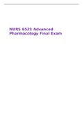 NURS 6521 Advanced Pharmacology Final Exam