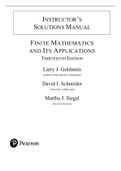 Solution Manual for Finite Mathematics And Its Applications 13th Edition Larry J. Goldstein