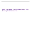 NRNP 6566 Week 11 Knowledge Check (100% Correct) Verified Answers