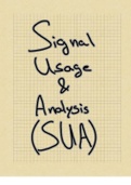 Samenvatting Signal Usage and Analysis (SUA)