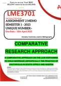 LME3701 ASSIGNMENT 2 MEMO - SEMESTER 1 - 2023 - UNISA - ( COMPARATIVE APPROACH - DISTINCTION GUARANTEED)