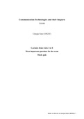Course notes Communication Technologies and their Impacts (CM1007) 