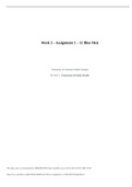 HCA415 Week 3 - Assignment 1 - 11 Blue Men - Worksheet. University Of Arizona HCA 415