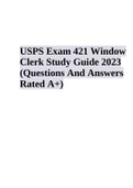 USPS Exam 421 Window Clerk Study Guide 2023 (Questions And Answers Rated A+)