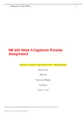 NR 630 Week 5 Capstone Preview Assignment - Download To Score An A