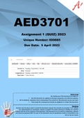 AED3701 Assignment 1 (QUIZ) 2023 (699885)