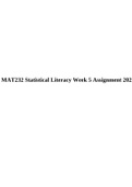 MAT232 Statistical Literacy Week 5 Assignment 2023.