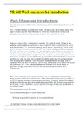NR 661 Week one recorded introduction - Download Paper To Attain A PASS