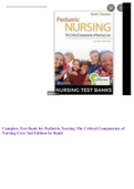 Complete Test Bank for Pediatric Nursing The Critical Components of Nursing Care 2nd Edition by Rudd  
