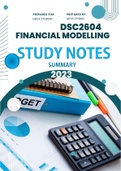 Financial Modelling  DSC2604  - Study Notes - Summary - S1&S2   - 2023