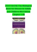 TEST BANK The Biological Basis for Disease in Adults and Children 8th Edition Chapter 1-50