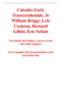 Calculus Early Transcendentals, 3e William Briggs, Lyle Cochran, Bernard Gillett, Eric Schulz (Test Bank)