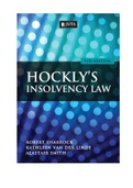 Hockly's Insolvency. Law (9e). Edition: 9th Edition. Publication date: 2012. Author/Editors: Sharrock, R van der Linde, K. Smith, A.