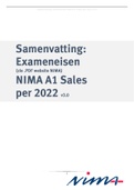 Ultieme samenvatting: Exameneisen NIMA A1 Sales per 2022 v3.0