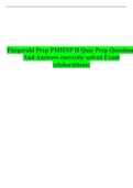 Fitzgerald Prep PMHNP II Quiz Prep Questions And Answers correctly solved Exam (elaborations)