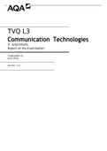 AQA TVQ L3 Communication Technologies IT: H/507/6426 Mark Scheme