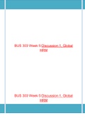 BUS 303 Week 5 Discussion 1, Global HRM