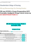 NR 293 WEEK 2 Exam Preparation KEY Concepts Analgesic Drugs Latest 2023-24 GUARANTEED PASS A+