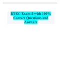 BTEC Exam 2 with 100%  Correct Questions and  Answers