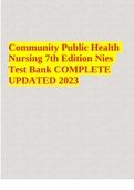 Community Public Health Nursing 7th Edition Nies Test Bank COMPLETE UPDATED 2023
