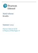 Pearson Mark Scheme (Results) Summer 2022 Pearson Edexcel GCSE In Combined Science (1 SCO) Paper 2CH Mark Scheme (Results) Summer 2022