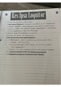 Tort Law Notes - Res Ipsa Loquitor