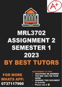 MRL3701 Assignment 2 Semester 1 - 2023 (Solutions)