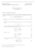 Department of Physics Temple University Introduction to Quantum Mechanics, Physics 3701 - Solution set for homework # 6