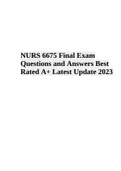 NURS 6675 Final Exam Questions and Answers Best Rated A+ Latest Update 2023