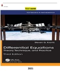 COMPLETE - Elaborated Test Bank for Differential Equations-Theory,Technique and Practice 3Ed. by Steven G. Krantz.ALL Chapters (1-13)included with 133 pages of questions
