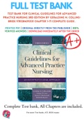Test Bank For Clinical Guidelines for Advanced Practice Nursing 3rd Edition By Geraldine M. Collins-Bride 9781284093131 Chapter 1-71 Complete Guide .