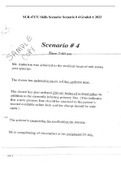 NUR 4717C Skills Scenario: Scenario # 4 Graded A 2023