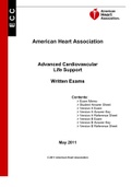 American Heart Association Advanced Cardiovascular Life Support Written Exams. 100% proven pass rate.