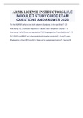 ARMY LICENSE INSTRUCTORS LI/LE MODULE 7 STUDY GUIDE EXAM QUESTIONS AND ANSWER 2023