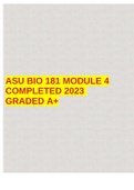 ASU BIO 181 MODULE 4 COMPLETED 2023 GRADED A+