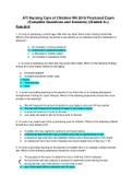 ATI Nursing Care of Children RN 2019 Proctored Exam (Complete Questions and Answers) (Graded A+)