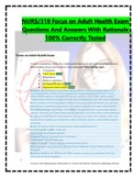 NURS/318 Focus on Adult Health Exam Questions And Answers With Rationale 100% Correctly Tested