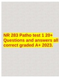 NR 283 Patho test 1 20+ Questions and answers all correct graded A+ 2023.