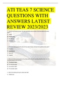 ATI TEAS 7 SCIENCE  QUESTIONS WITH  ANSWERS LATEST  REVIEW 2023/2023