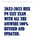 2022-2023 HESI PN EXIT EXAM WITH ALL THE ANSWERS 100% REVISED AND UPDATED