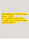 Microbiology 33 Final Lecture Exam A & B EL CAMINO COLLEGE COMPLETE STUDY GUIDE 2023 RATED A+