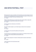   2022 NFHS FOOTBALL TEST Questions & Answers 2023 ( A+ GRADED 100% VERIFIED)