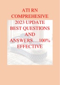ATI RN COMPREHESIVE 2023 RN ATI COMPREHENSIVE PREDICTOR VATI RN COMPREHENSIVE PREDICTOR FORM CONTAINS  QUESTIONS AND ANSWERS|A GRADECOMPREHESIVE ATI 2023 UPDATE Q&A