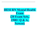 HESI RN Mental Health Exam  (20 Exam Sets,  1500+ Q & A,  Newest)