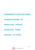 Tam2601 Assignment 2 2023 solutions