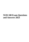 NUR 108 Exam Questions and Answers 2023 Complete Graded A+ | NUR 108: Module 7 Exam - NCLEX-RN - Questions with Answers 2023 | Graded and NURSING NUR 108 Final EXAM - Rated A+ (Best Guide 2023/2024)