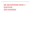 NR 508 MIDTERM EXAM 1 – QUESTION AND ANSWERS