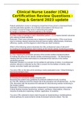 Clinical Nurse Leader (CNL) Certification Review Questions - King & Gerard 2023 update